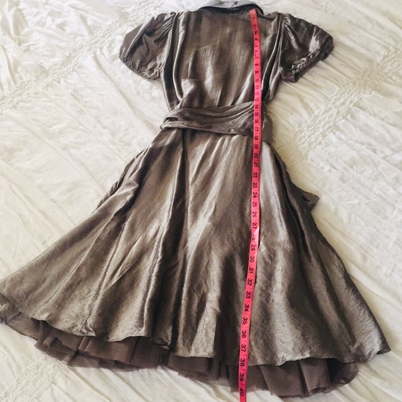 Metallic Silver BCBG Button Up Party Dress - Picture 8 of 8